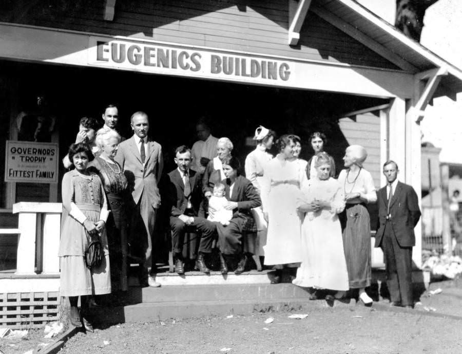 Families who competed in the "Fitter Family" contest, meant to find the most eugenically perfect family, Topeka, Kansas. 1925.