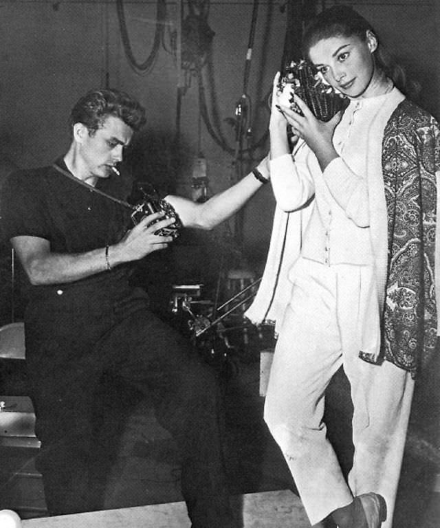 James Dean photographing Pier Angeli, circa 1954