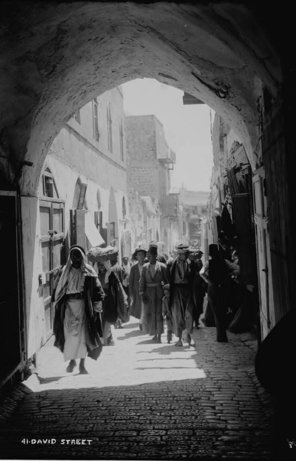 The scene on David Street, Circa 1898-1946