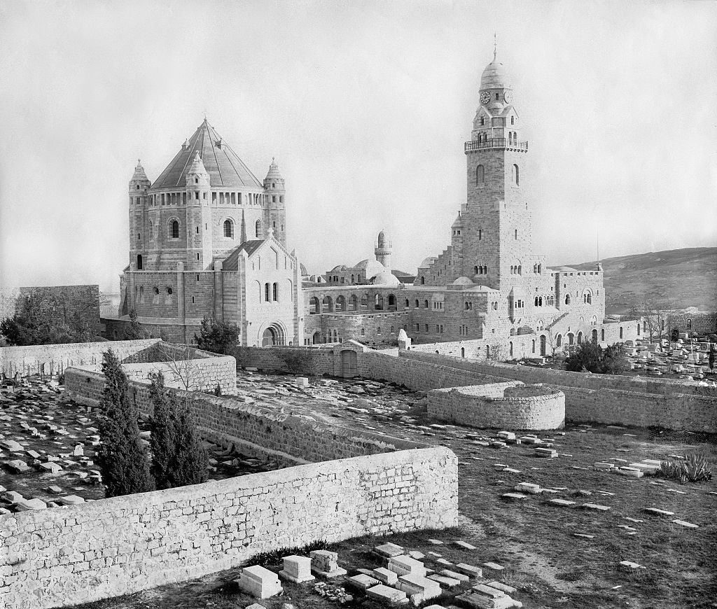The Dormition Abbey on Mount Zion, Jerusalem, 1898.