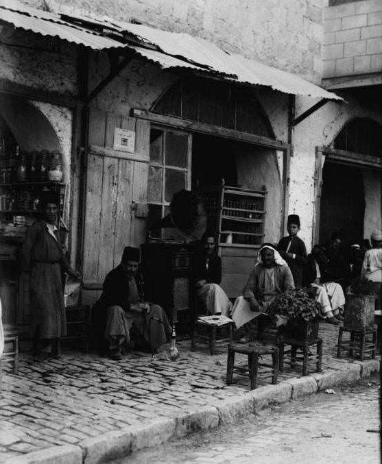 A coffee shop with a gramophone, Circa 1900-1920