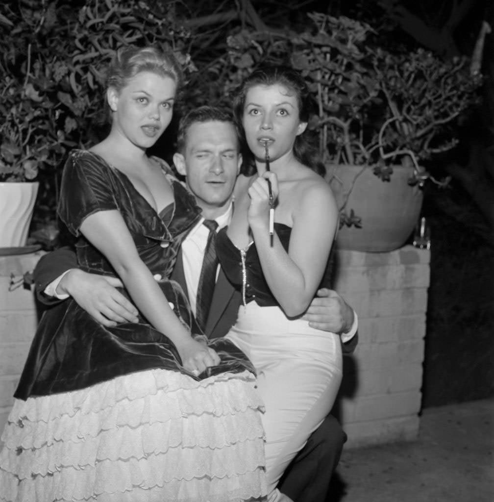 Joan Bradshaw with Hugh Hefner and Susanne Sidney