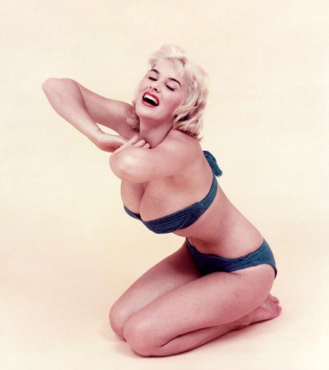 June Wilkinson in blue bikini, 1960s