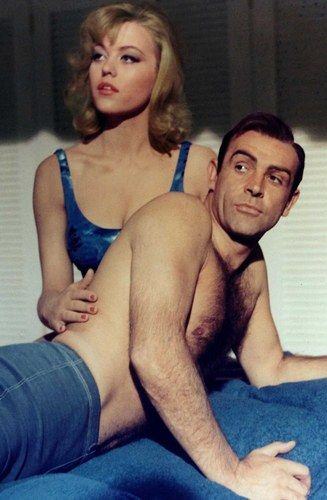 Margaret Nolan with Sean Conneryin Goldfinger, 1964