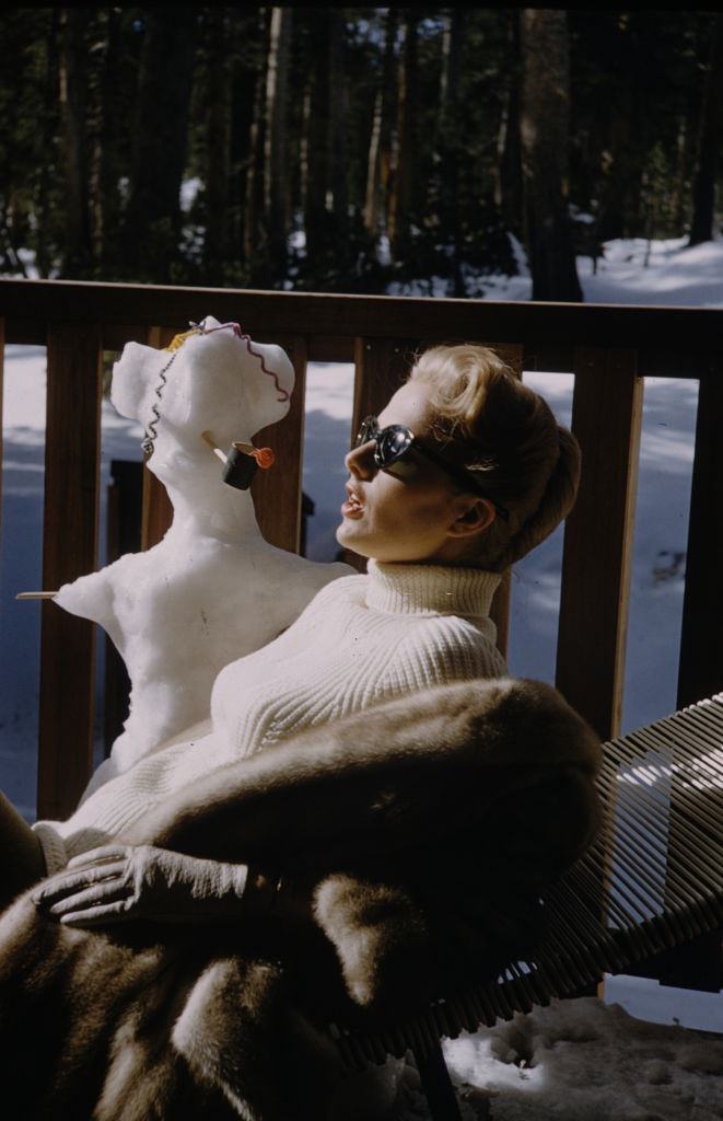Martha Hyer wearing sunglasses in Beverly Hills, California, 1959