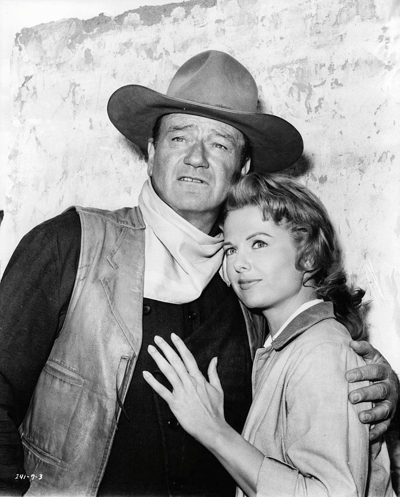 Martha Hyer with John Wayne, 1965