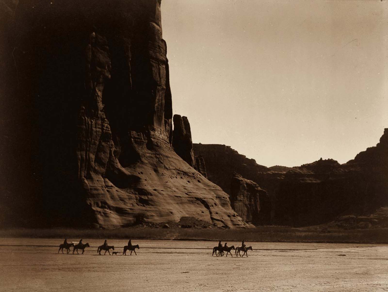 A group of Navajo in the Canyon de Chelly, Arizona. 1904.