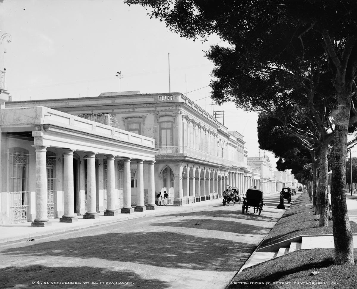 Residences on Paseo del Prado, Havana, 1903