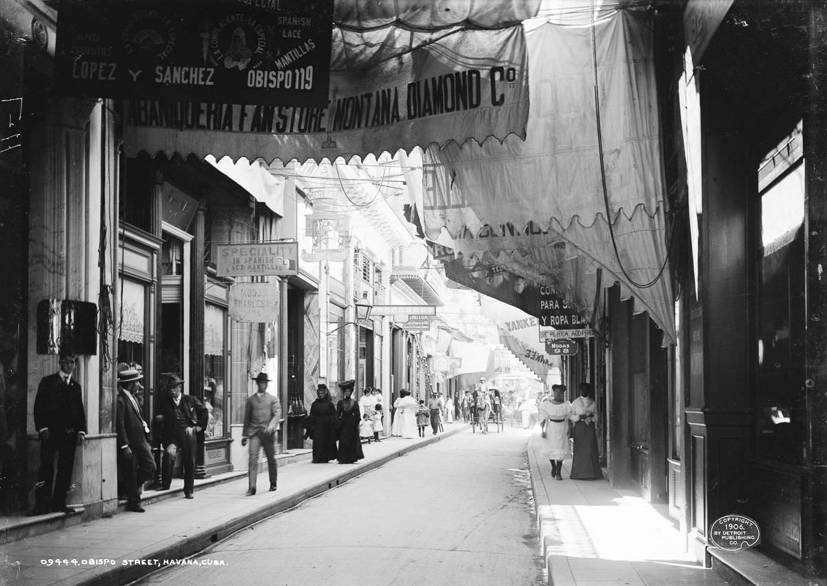 Obispo Street, Havana, 1906