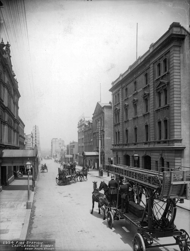 Fire Station, Castlereagh Street, Sydney, 1910