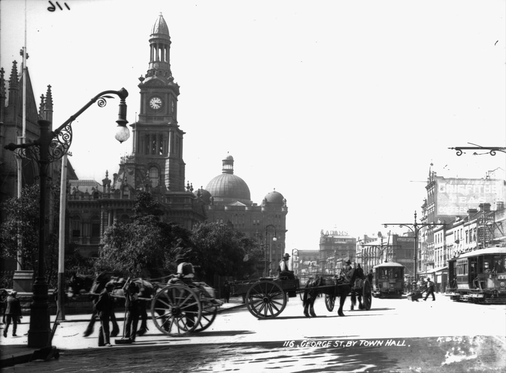 George Street, by Town Hall, Sydney, 1904