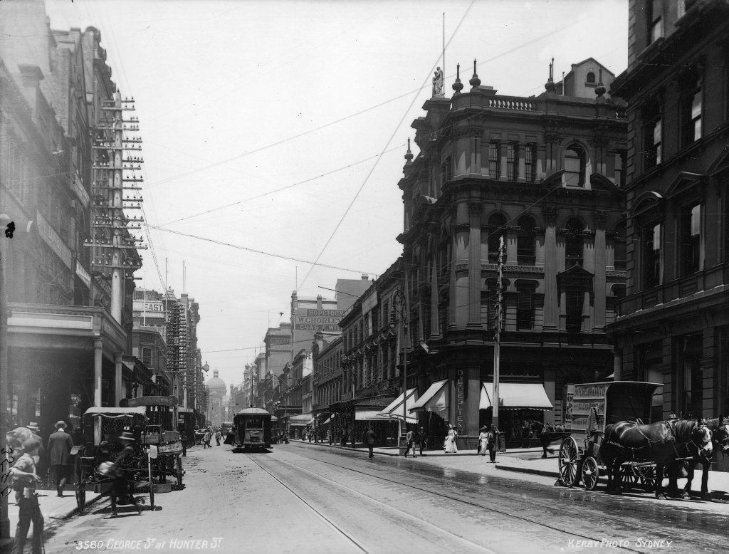 George Street at Hunter Street, Sydney, 1908