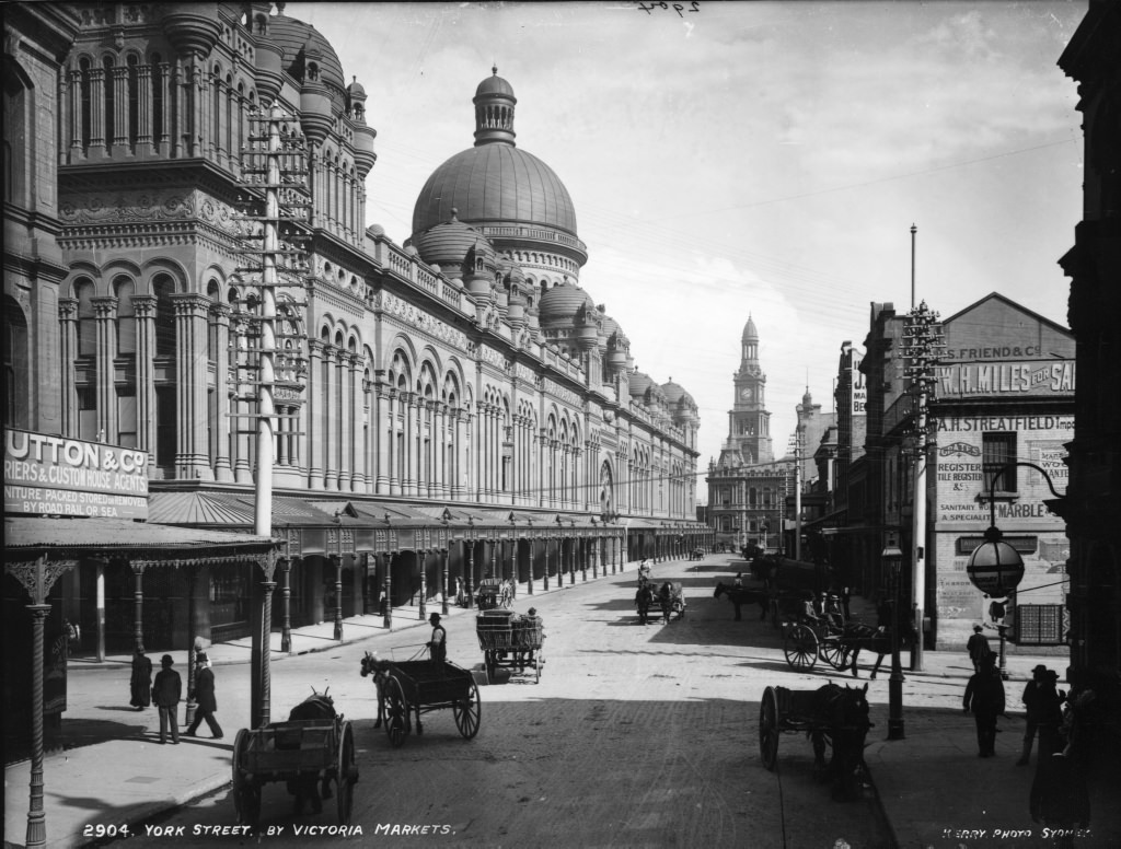 York Street by Victoria Markets, Sydney, 1909