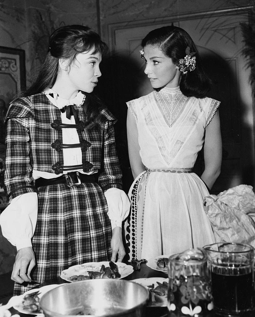 Pier Angeli with Leslie Caron, 1955