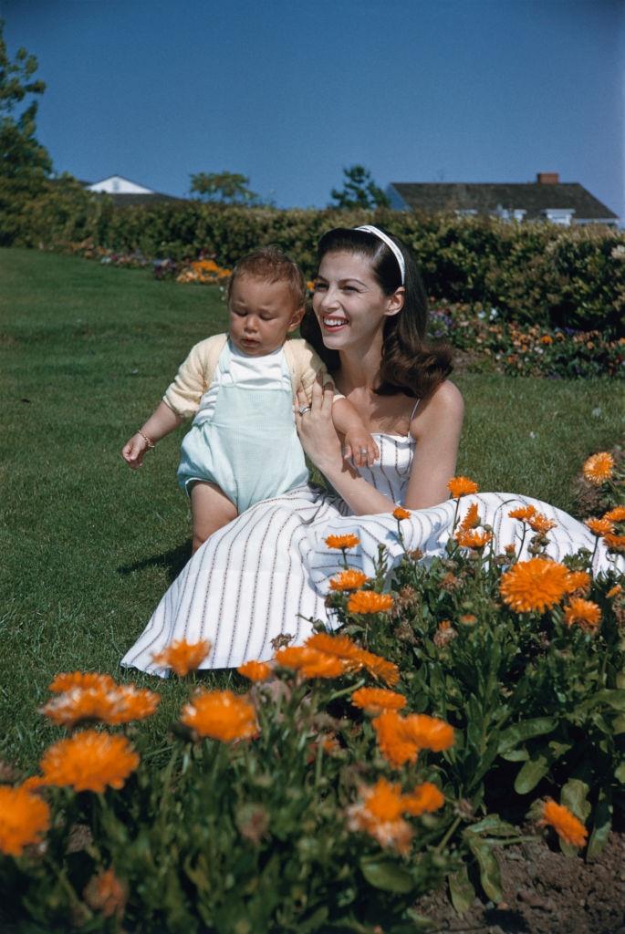 Pier Angeli with her son, 1956