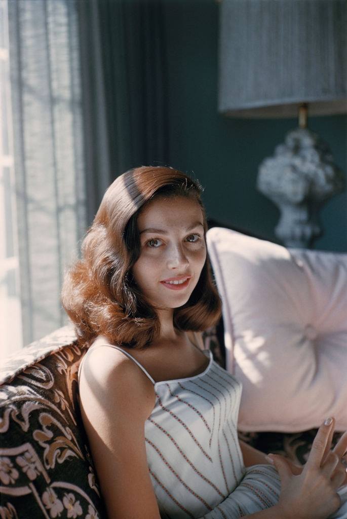 Pier Angeli at her home in 1956