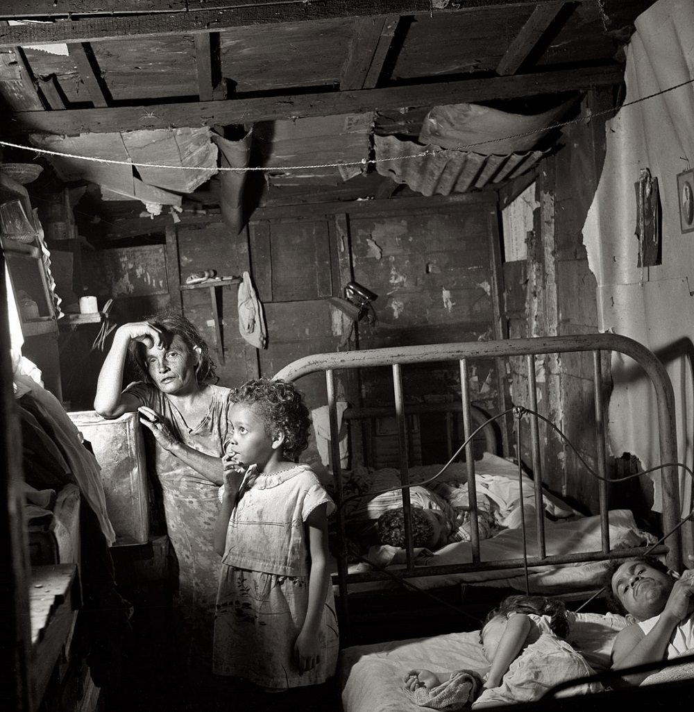 Interior of workers' shack, Porta de Tierra, San Juan, Puerto Rico, January 1938