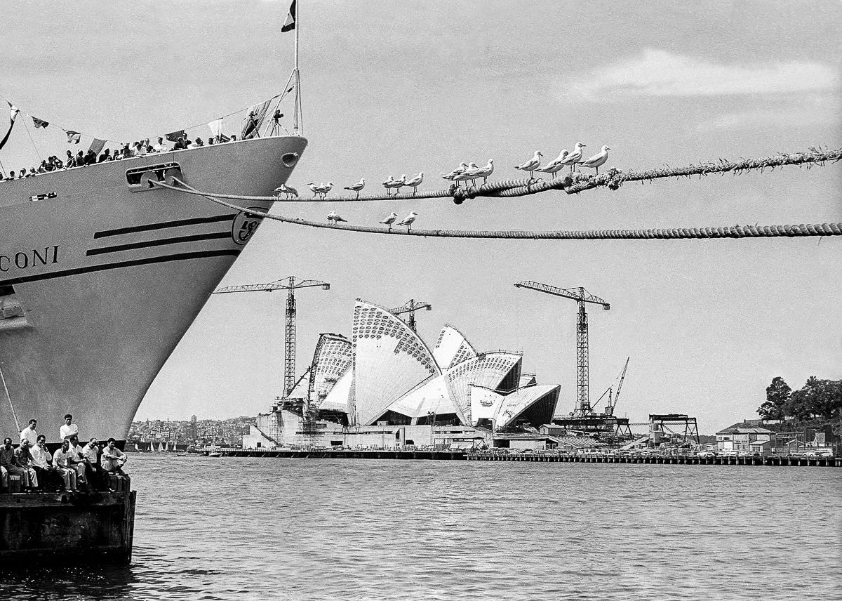 While the exterior of the Opera House was mostly completed in 1966, the interiors had to be significantly redesigned after Utzon's resignation, Oct. 22, 1966.