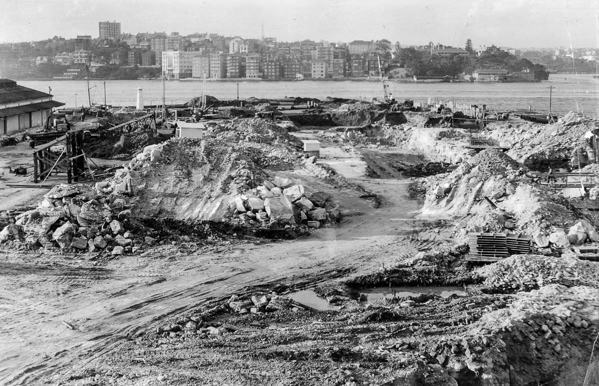 The site of the Opera House is prepared for construction, 1959