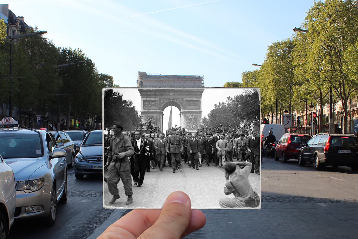 Hitler's visit to the Arc de Triomphe, June 1940