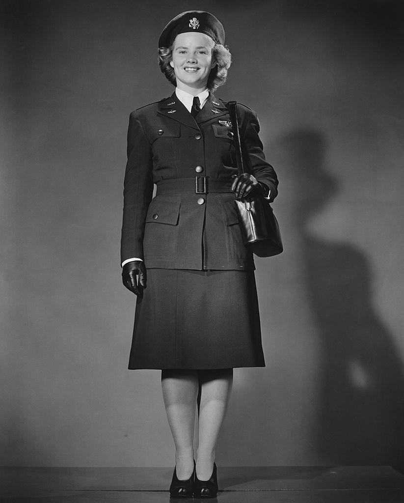 Woman in World War II military uniform