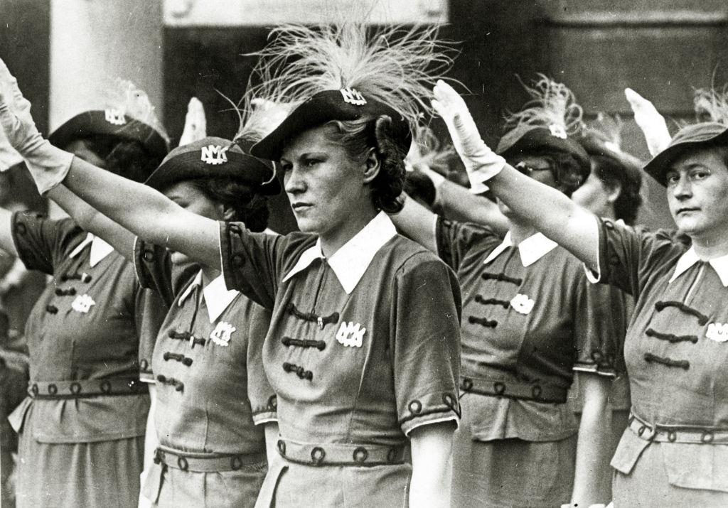 Hungarian girl nationalists in Budapest where a women's organisation had been formed on Nazi lines