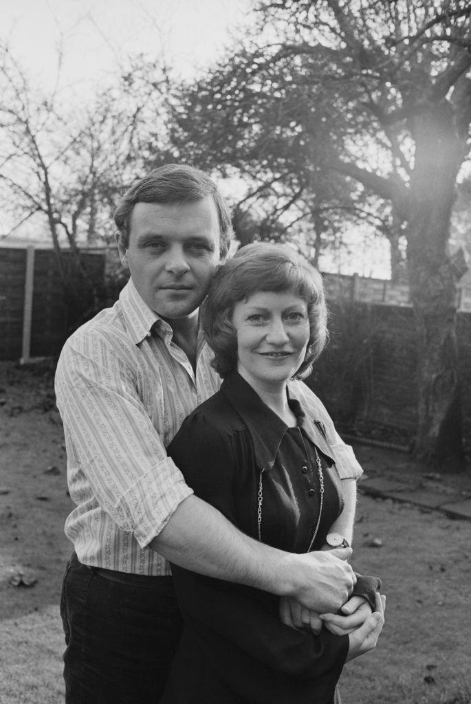 Anthony Hopkins with his fiancee Jennifer Lynton, 1972