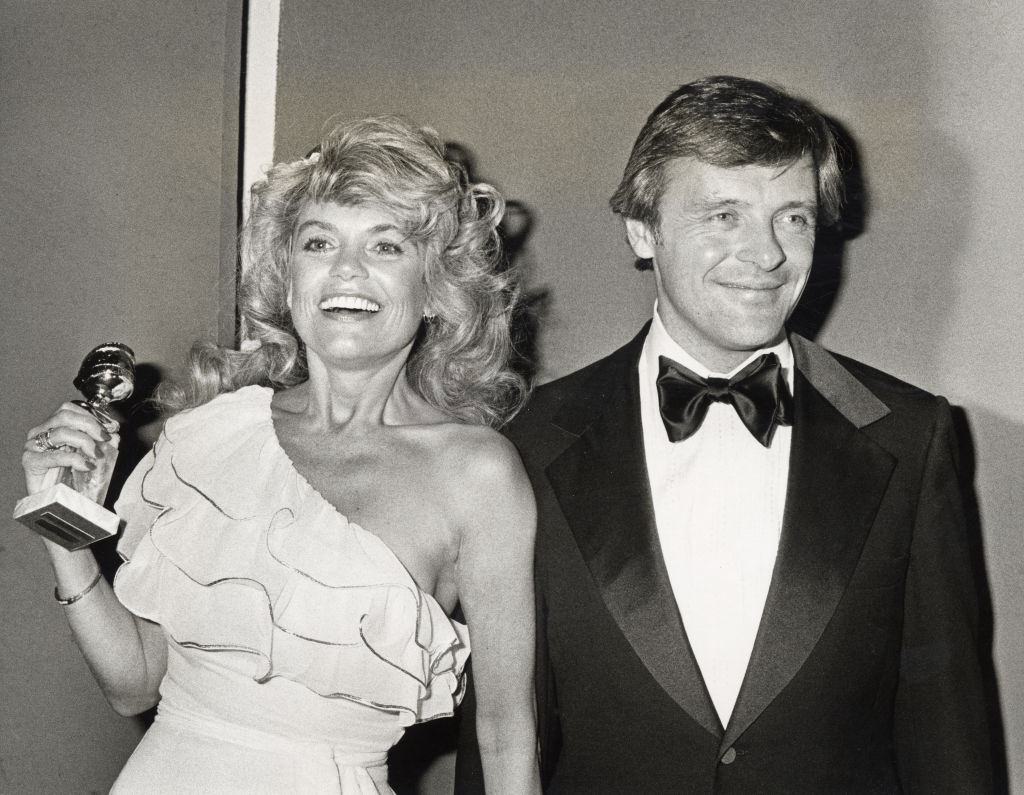 Anthony Hopkins with Dyan Cannon during 36th Annual Golden Globe Awards at Beverly Hilton Hotel, 1979