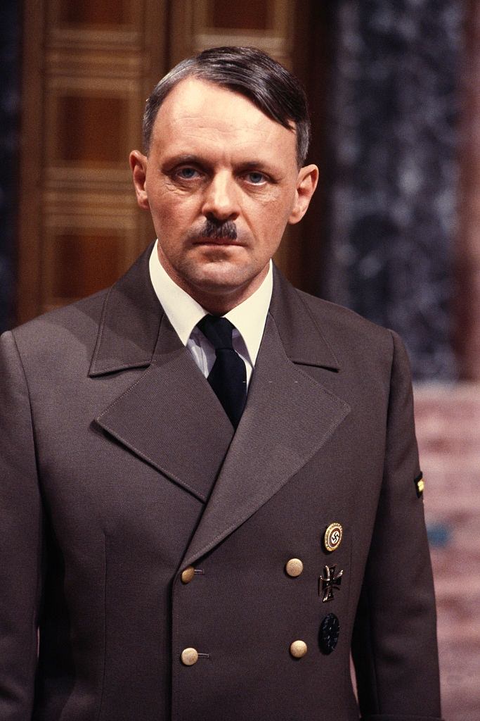 Anthony Hopkins as Hitler on the set of film Le Bunker, 1981