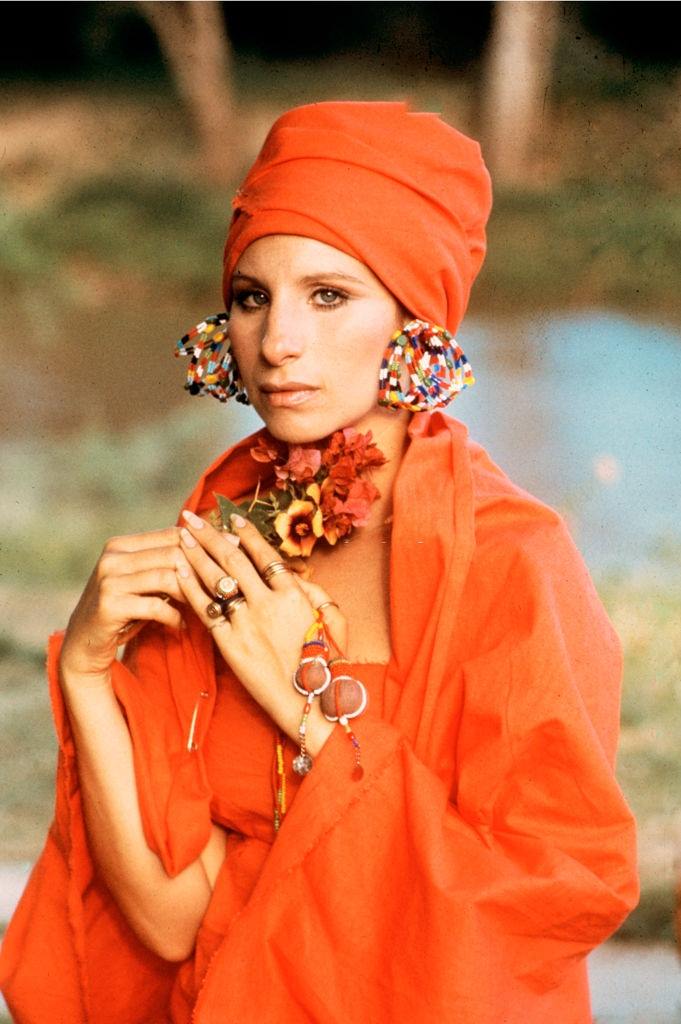 Barbra Streisand in costume and on the set of the film 'Up the Sandbox', 1972