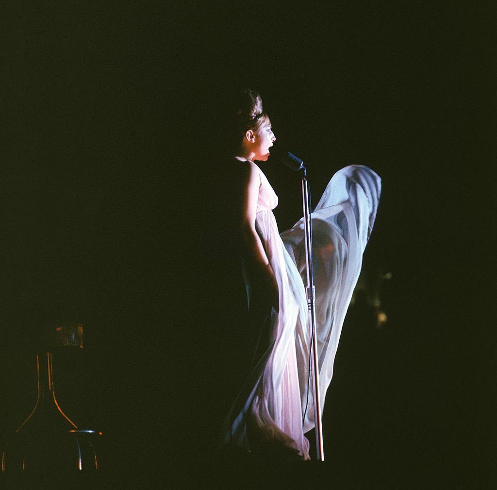 Barbra Streisand performing on the stage, 1960