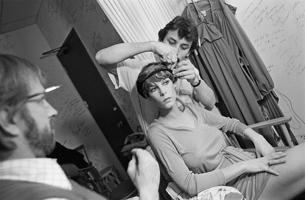 Jamie Lee Curtis in her dressing room, circa 1988