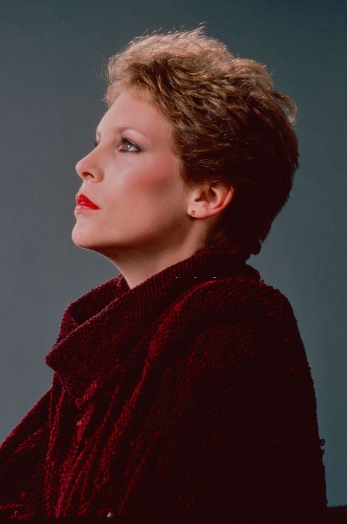 Jamie Lee Curtis in a sweater, 1983