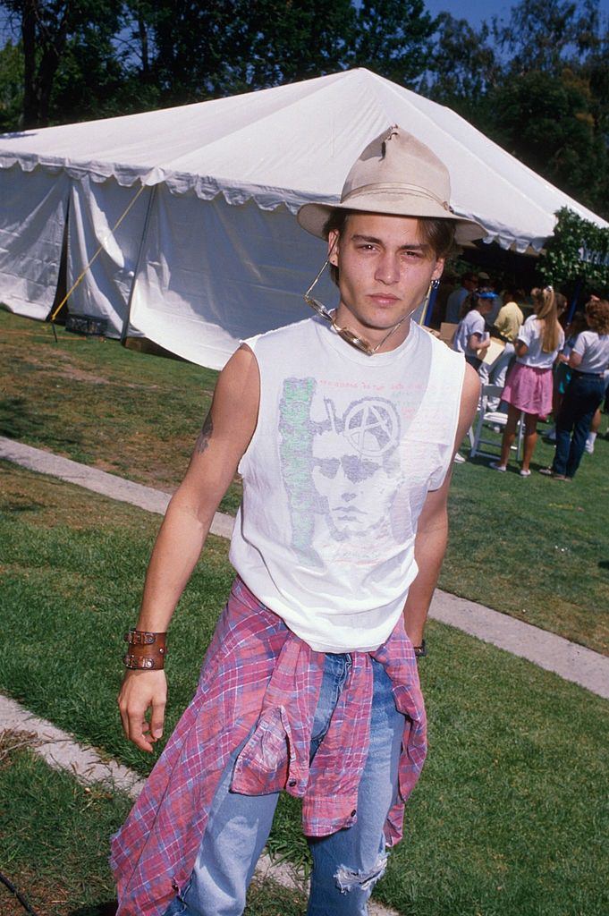 Johnny Depp at a party, 1988