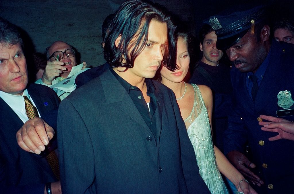 Johnny Depp with Kate Moss, 1990