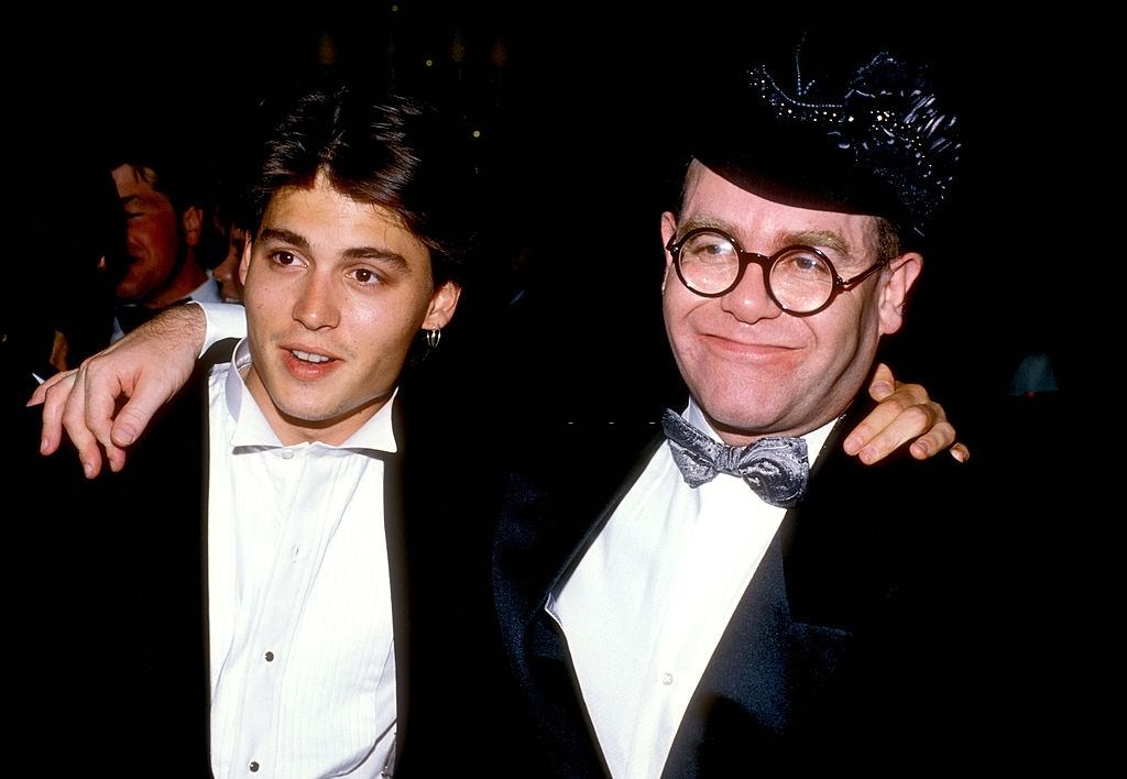 Johnny Depp with Elton John, 1980