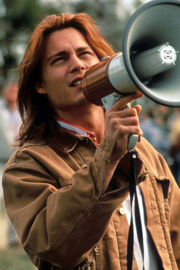 Johnny Depp during the filming of 'What's Eating Gilbert Grape', 1993.