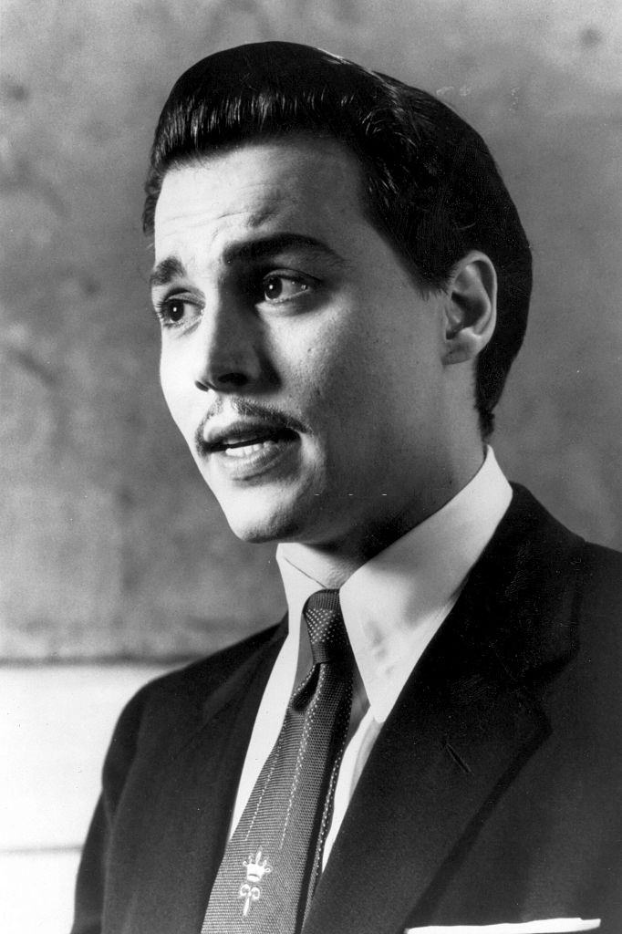 Johnny Depp on the set of Ed Wood, 1994