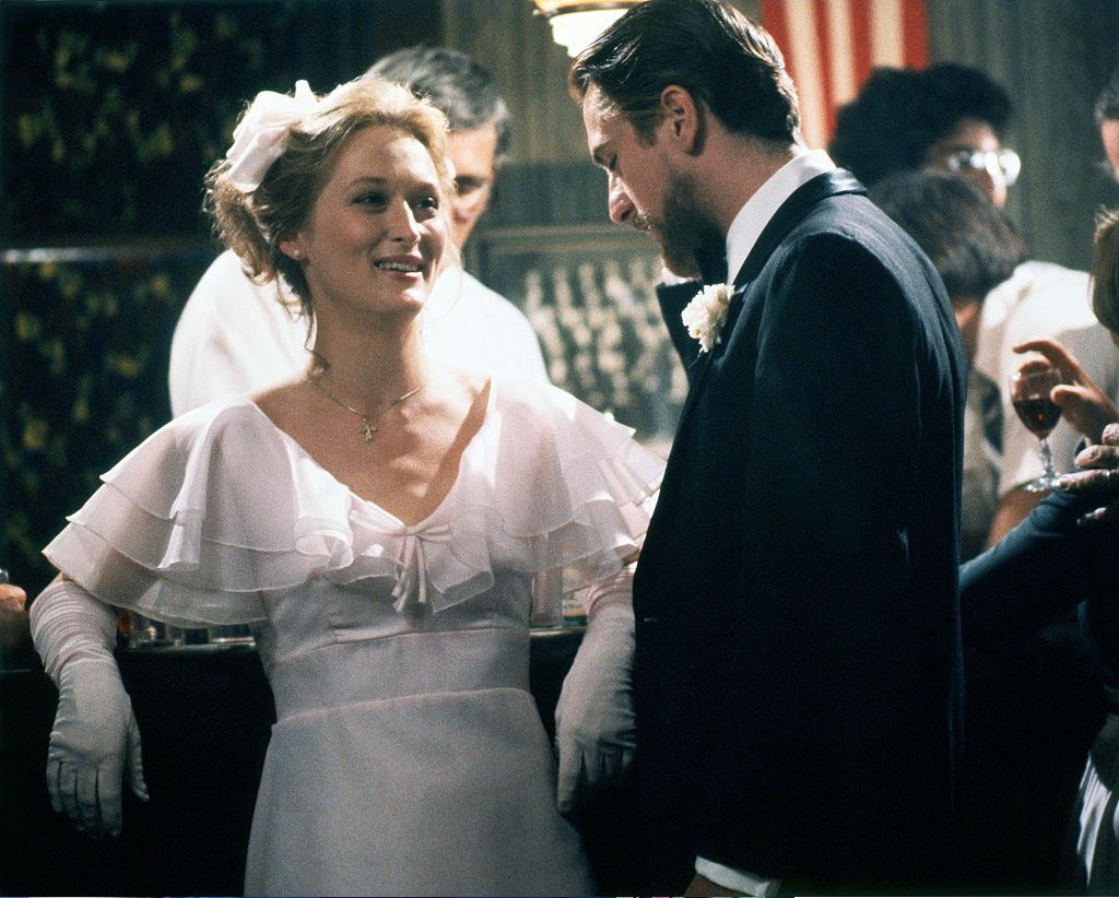 Young Meryl Streep with Robert de Niro on the set of The Deer Hunter, 1978