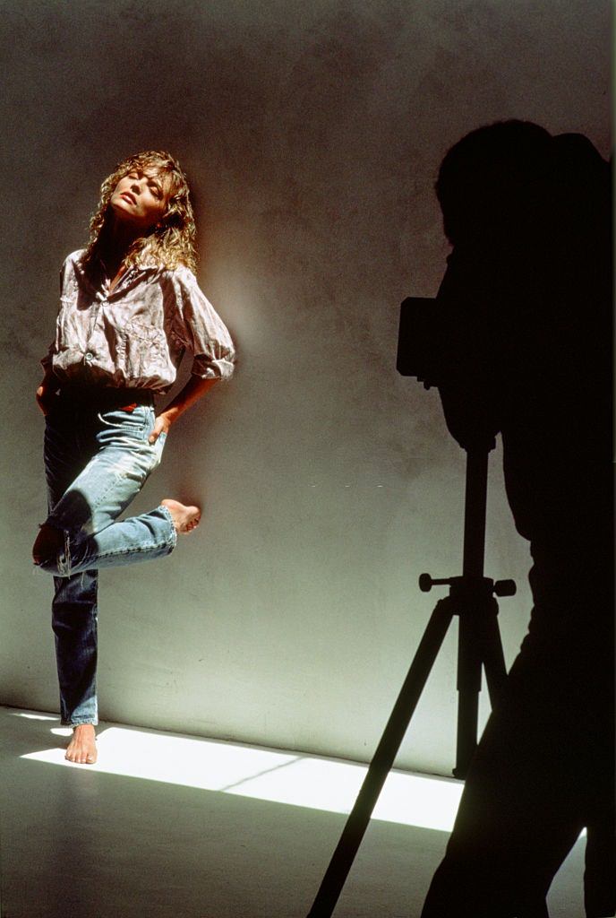 Michelle Pfeiffer poses for a photo shoot, 1986