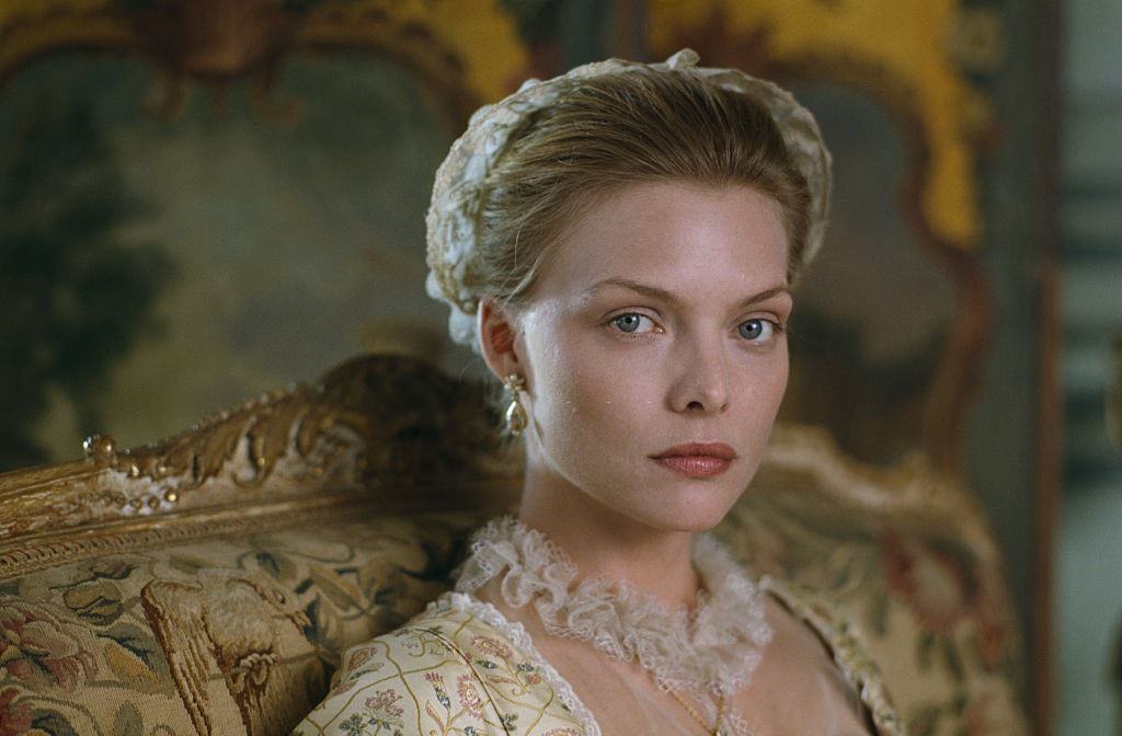 Michelle Pfeiffer on the set of the film "Dangerous Liaisons", 1988