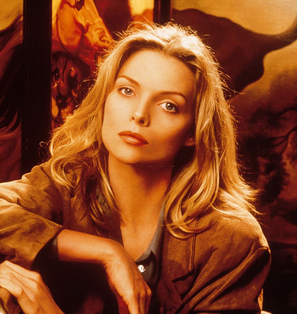 Michelle Pfeiffer on the set of Wolf, 1994