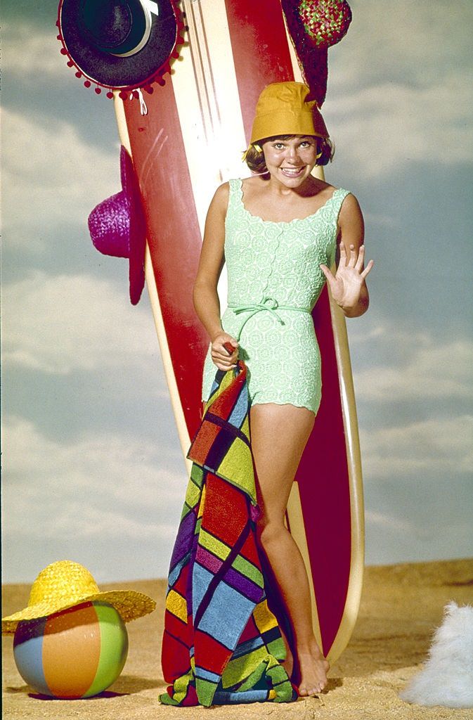 Sally Field on the beach, 1965