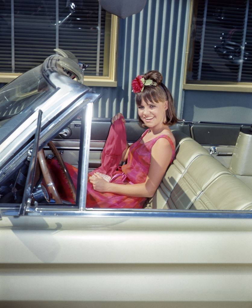 Sally Field in car from TV show Gidget, 1965