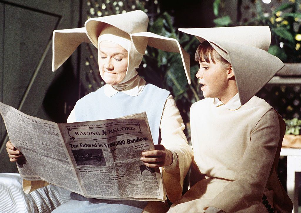 Sally Field with Marge Redmond in 'The Flying Nun', 1968