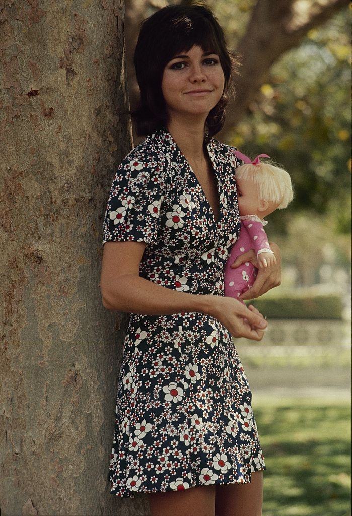 Sally Field holding a doll, 1971