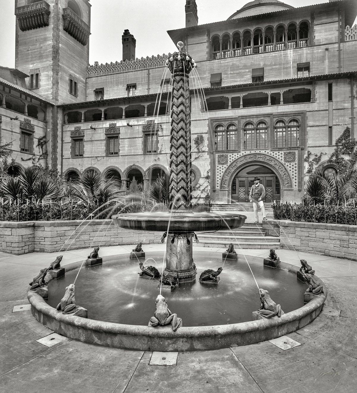 Fountain at Ponce de Leon Hotel, St. Augustine, Florida, circa 1897