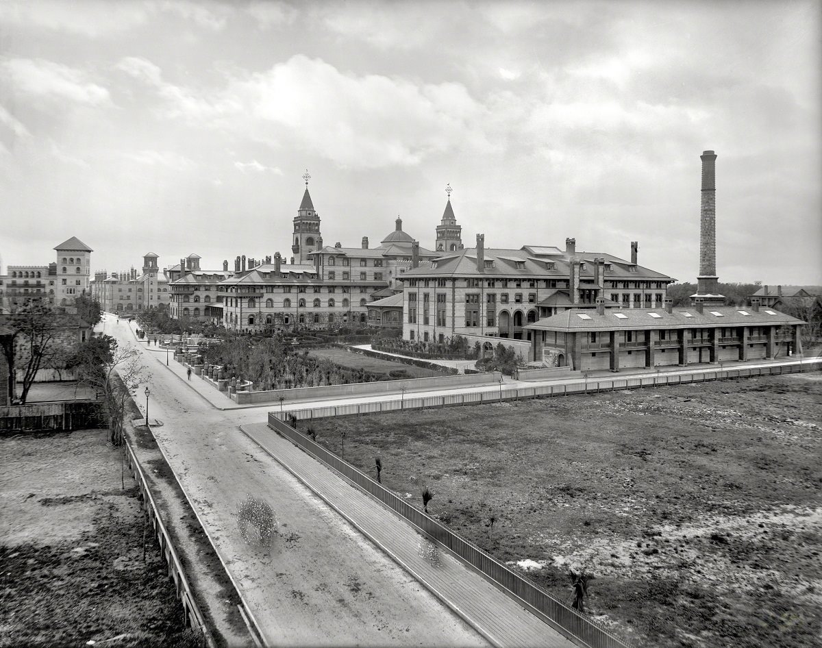 The Ponce de Leon, rear view, St. Augustine, Florida, circa 1890s