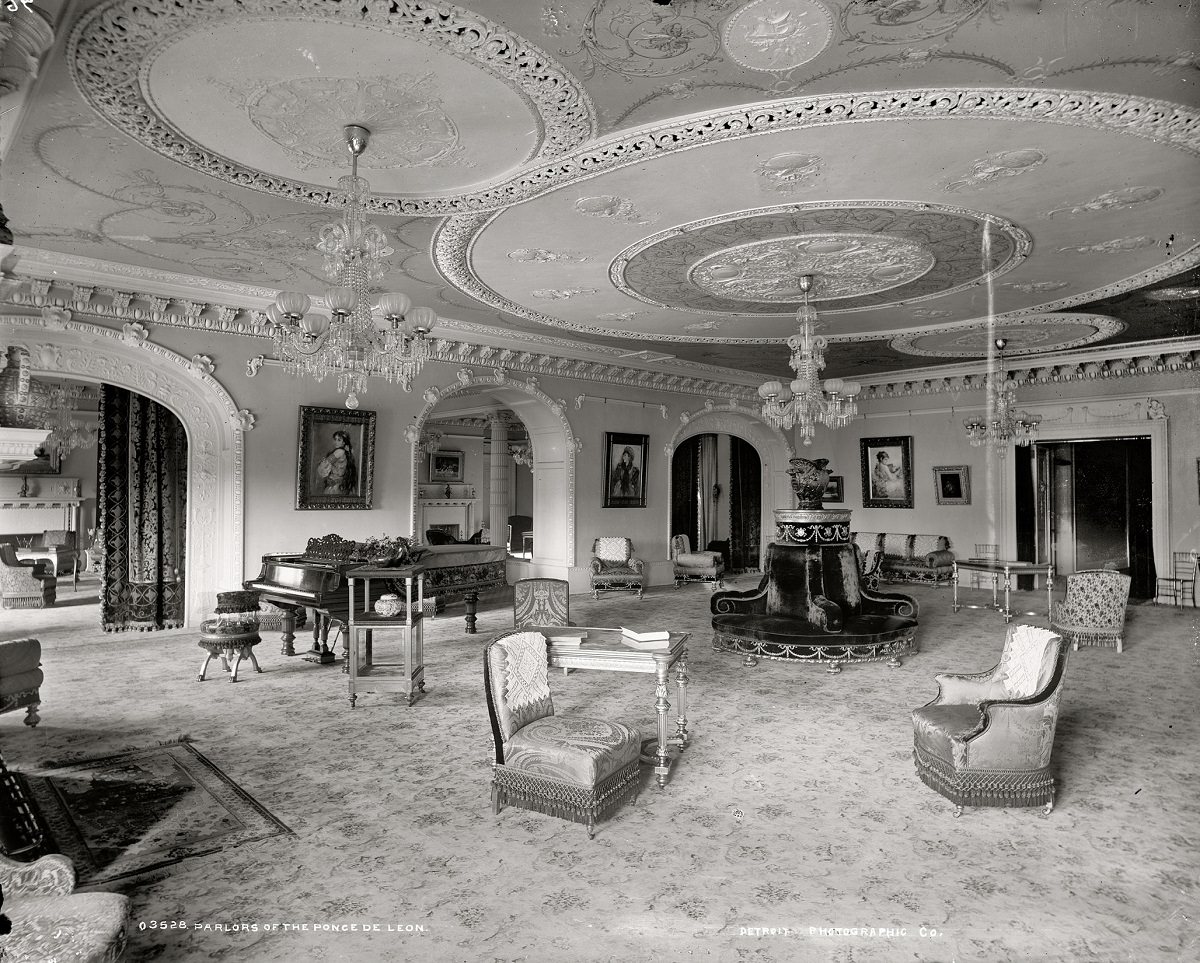 Parlors of the Ponce de Leon Hotel, St. Augustine, Florida, circa 1890