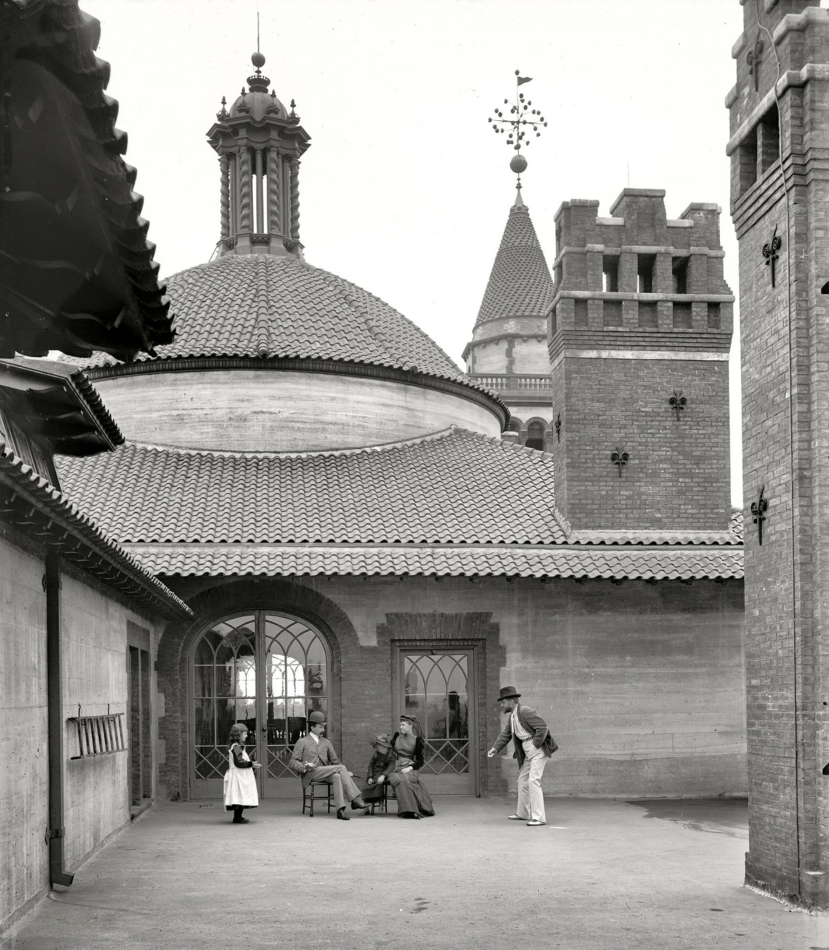 On the roof of the Ponce de Leon Hotel, St. Augustine, Florida, circa 1890